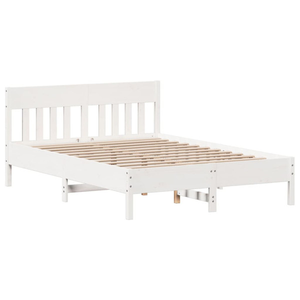 Rama łóżka bez materaca biała 120x190 cm lite drewno sosnowe 471795