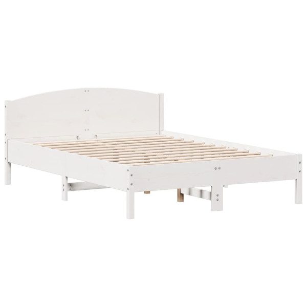 Rama łóżka bez materaca biała 120x200 cm drewno sosnowe 475868