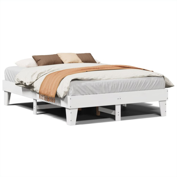 Rama łóżka bez materaca biała 160x200 cm lite drewno sosnowe 479809