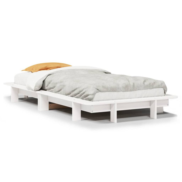 Rama łóżka bez materaca biała 75x190 cm lite drewno sosnowe 479362