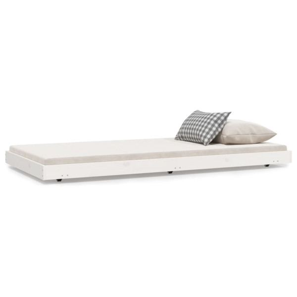 Rama łóżka bez materaca biała 75x190 cm lite drewno sosnowe 480517