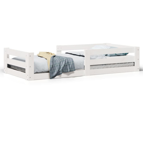 Rama łóżka bez materaca biała 75x190 cm lite drewno sosnowe 476974