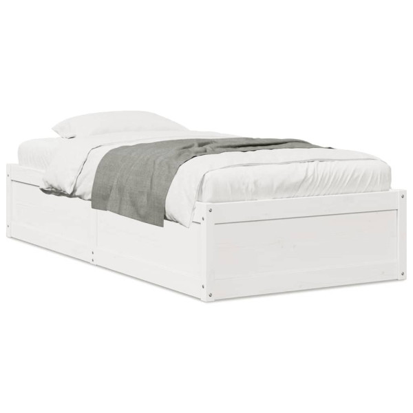 Rama łóżka bez materaca biała 90x190 cm lite drewno sosnowe 477529