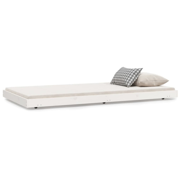 Rama łóżka bez materaca biała 90x200 cm lite drewno sosnowe 479260
