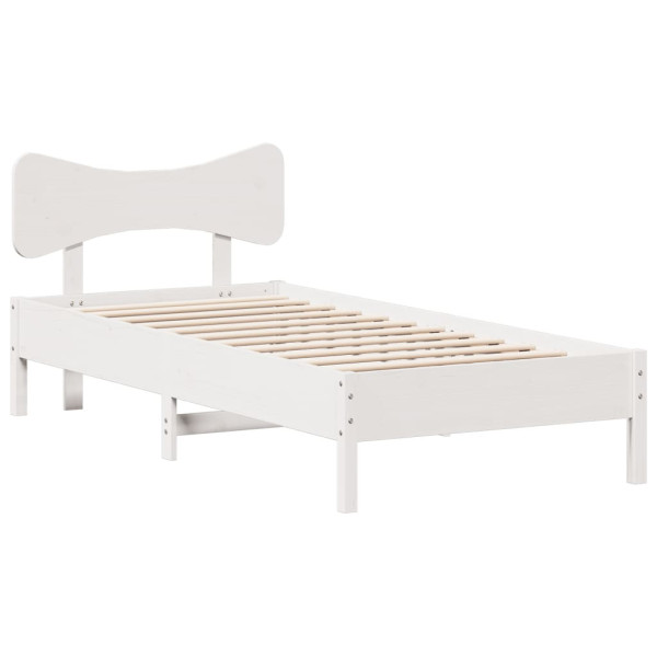 Rama łóżka bez materaca biała 90x200 cm lite drewno sosnowe 480117