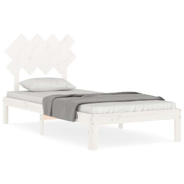 Rama łóżka bez materaca biała 90x200 cm lite drewno sosnowe 476027