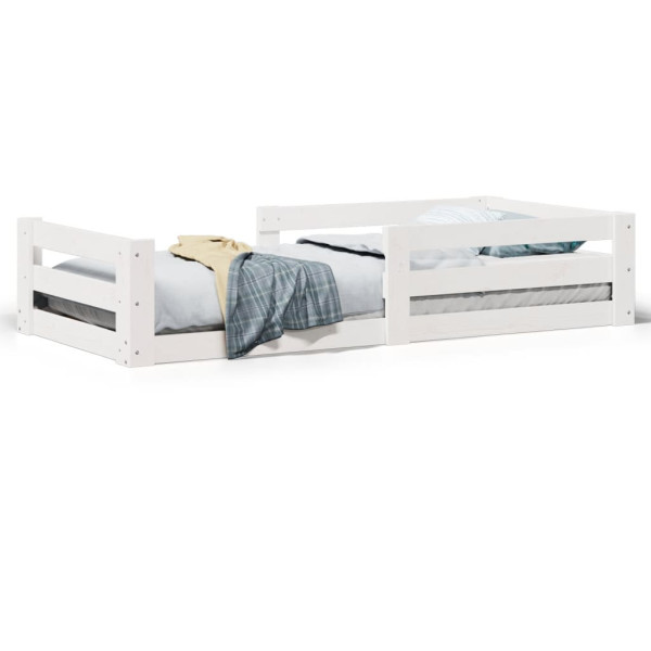 Rama łóżka bez materaca biała 90x200 cm lite drewno sosnowe 476793