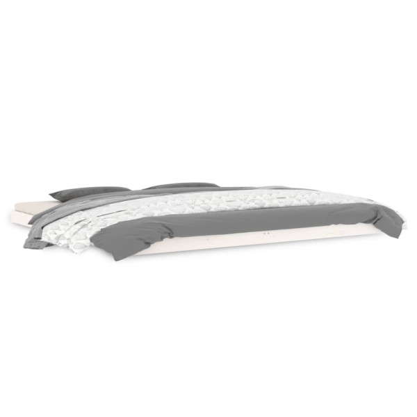 Rama łóżka biała 200 x 200 cm lite drewno sosnowe 478946