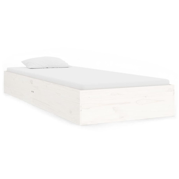 Rama łóżka biała lite drewno 75x190 cm pojedyncza 478030
