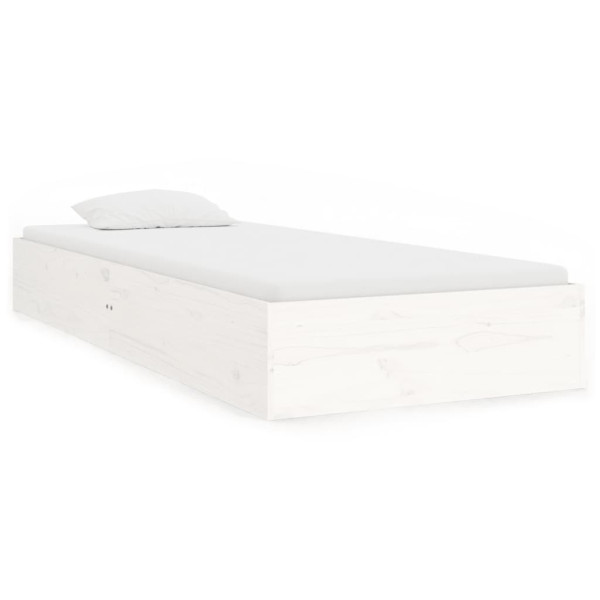 Rama łóżka biała lite drewno 90x190 cm pojedyncza 479959