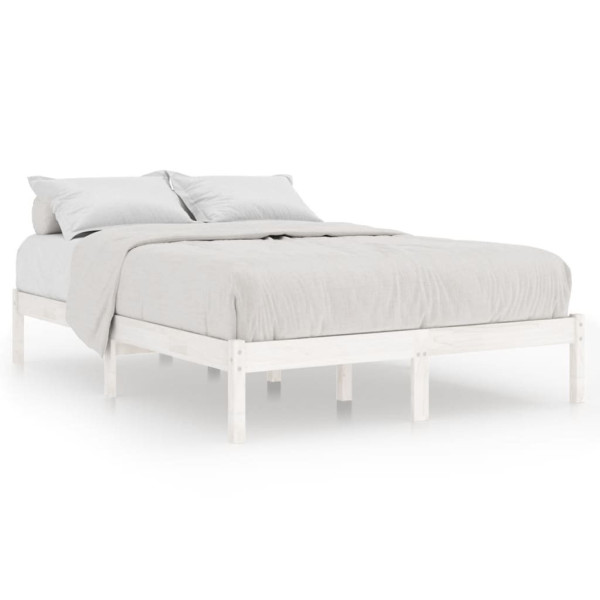 Rama łóżka biała lite drewno sosnowe 200 x 200 cm 478791