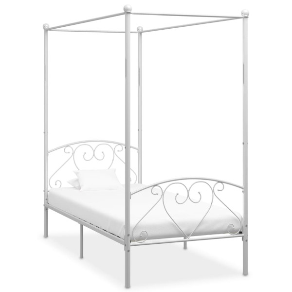 Rama łóżka Biały 100 x 200 cm Metal vidaXL 501624