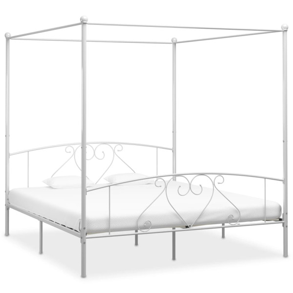 Rama łóżka Biały 180 x 200 cm Metal vidaXL 503473