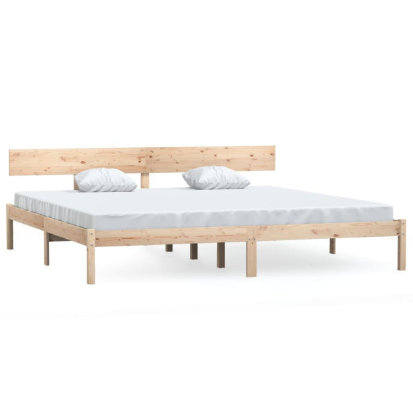 Rama łóżka Brąz 200 x 200 cm Drewno sosnowe vidaXL 501601
