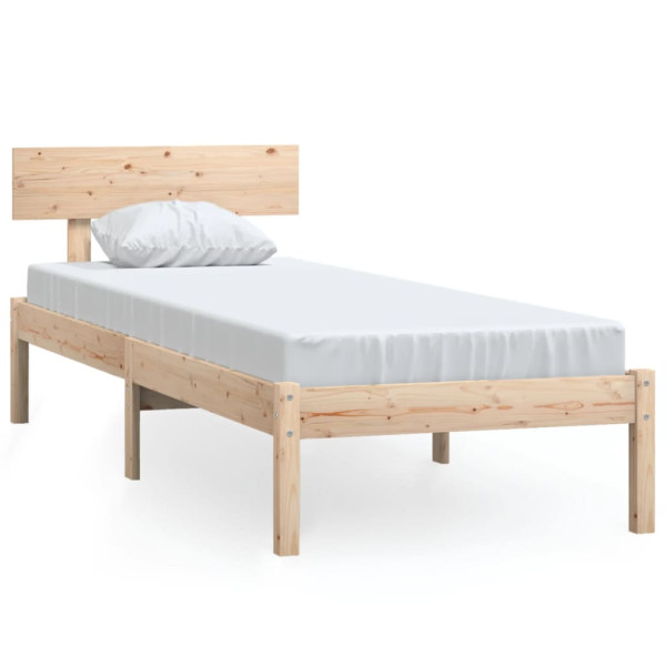 Rama łóżka Brąz 90 x 200 cm Drewno sosnowe vidaXL 501593