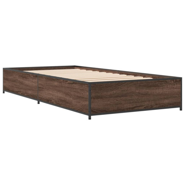 Rama łóżka brązowy dąb 90x190 cm materiał drewnopochodny 434331