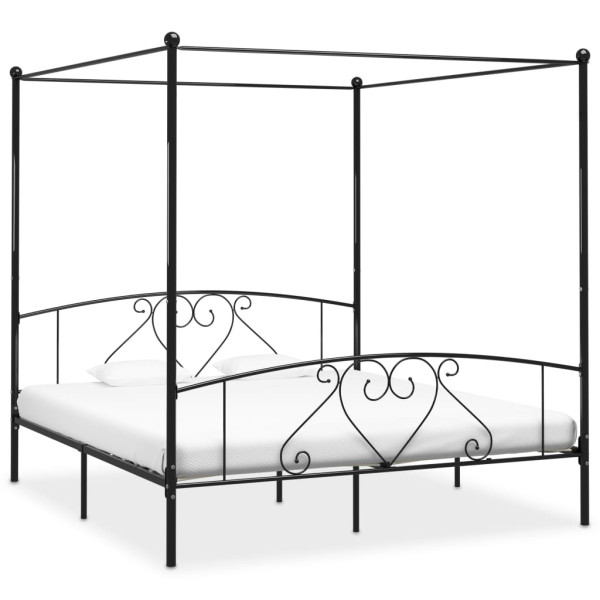 Rama łóżka Czarny 180 x 200 cm Metal vidaXL 503470