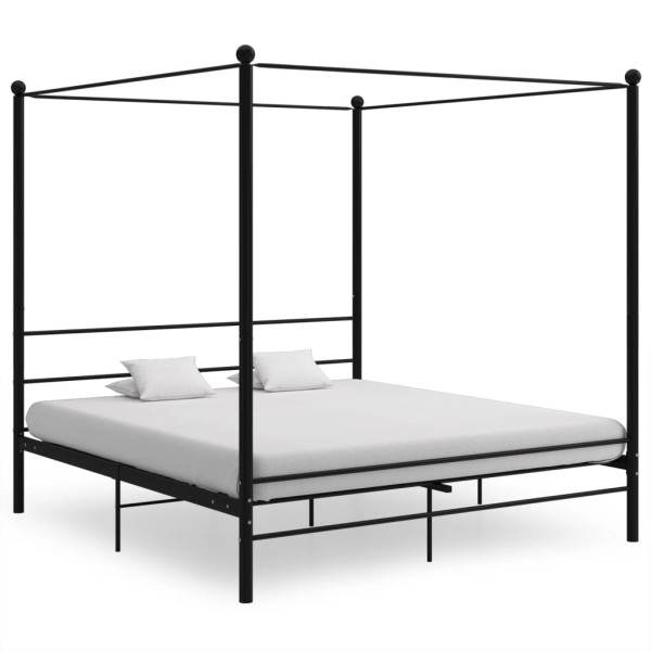 Rama łóżka Czarny 200 x 200 cm Metal vidaXL 503561