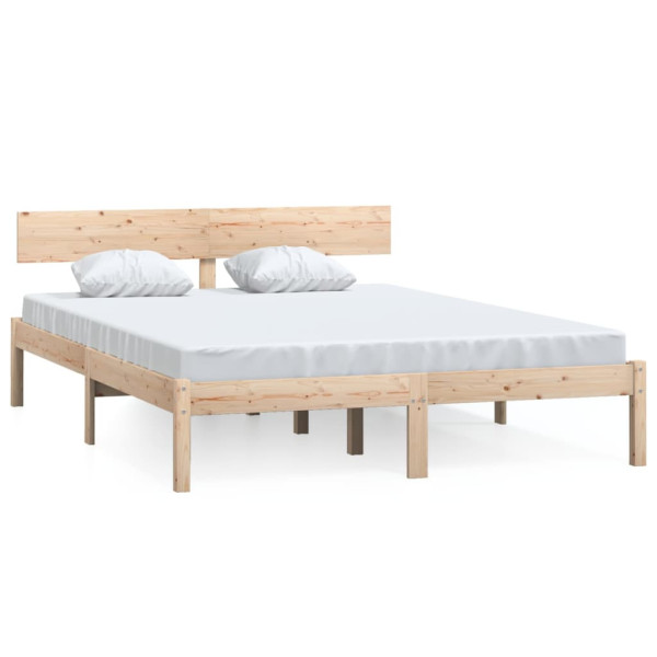 Rama łóżka lite drewno 120x190 cm podwójna 472487