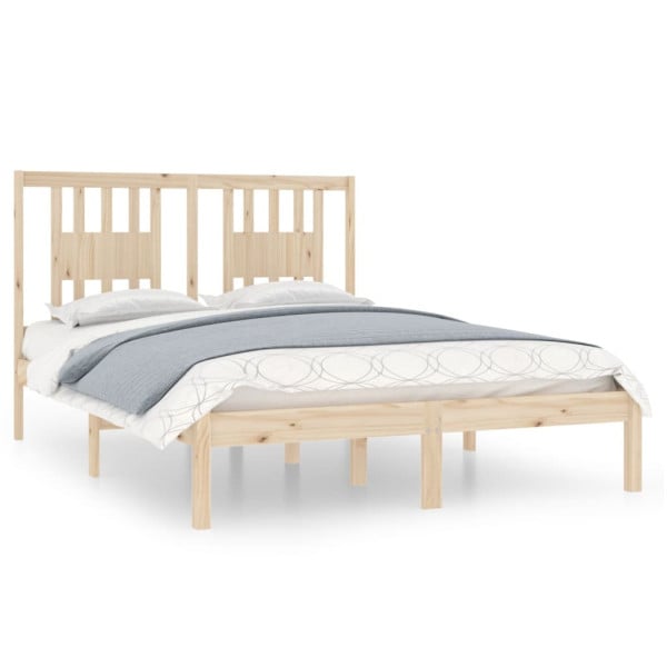 Rama łóżka lite drewno 135x190 cm podwójna 480288
