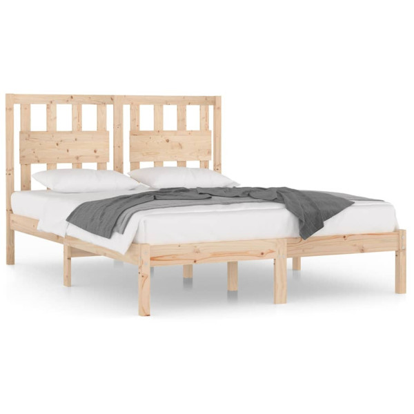 Rama łóżka lite drewno sosnowe 135x190 cm podwójna 477708