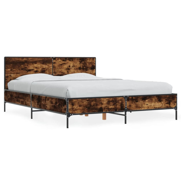 Rama łóżka przydymiony dąb 140x200cm materiał drewnopochodny 472726