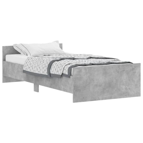 Rama łóżka szarość betonu 100x200 cm materiał drewnopochodny 472703
