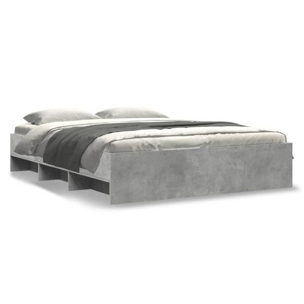 Rama łóżka szarość betonu 150x200 cm materiał drewnopochodny 472509