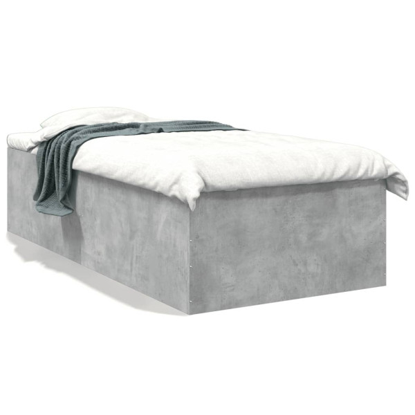 Rama łóżka szarość betonu 75x190 cm materiał drewnopochodny 472063
