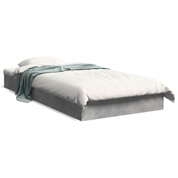 Rama łóżka szarość betonu 75x190 cm materiał drewnopochodny 472166