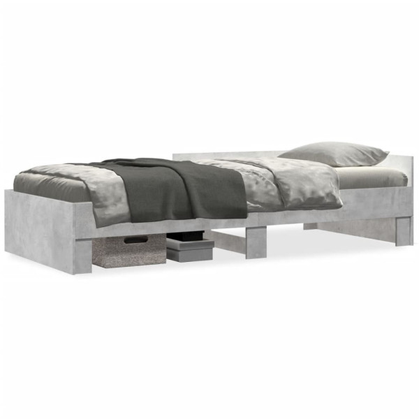 Rama łóżka szarość betonu 75x190 cm materiał drewnopochodny 472302