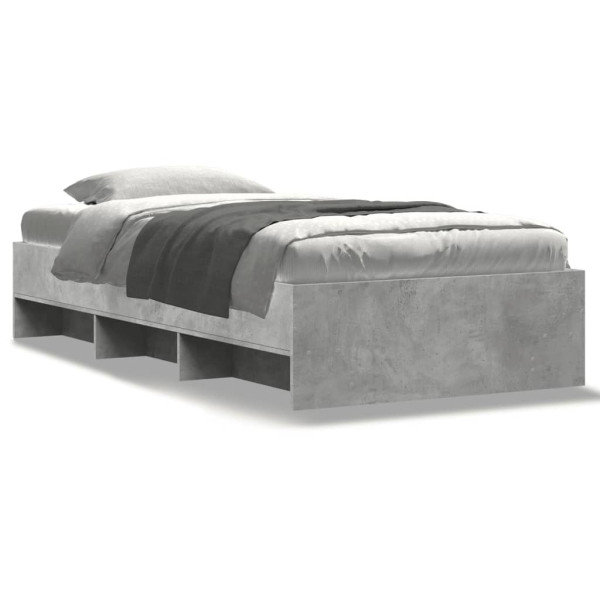 Rama łóżka szarość betonu 75x190 cm materiał drewnopochodny 471811