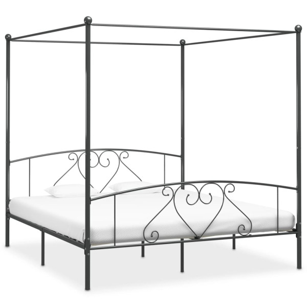 Rama łóżka Szary 180 x 200 cm Metal vidaXL 503537