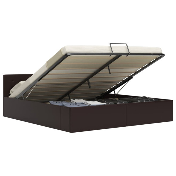 Rama łóżka Szary 180 x 200 cm Sztuczna skóra vidaXL 471177