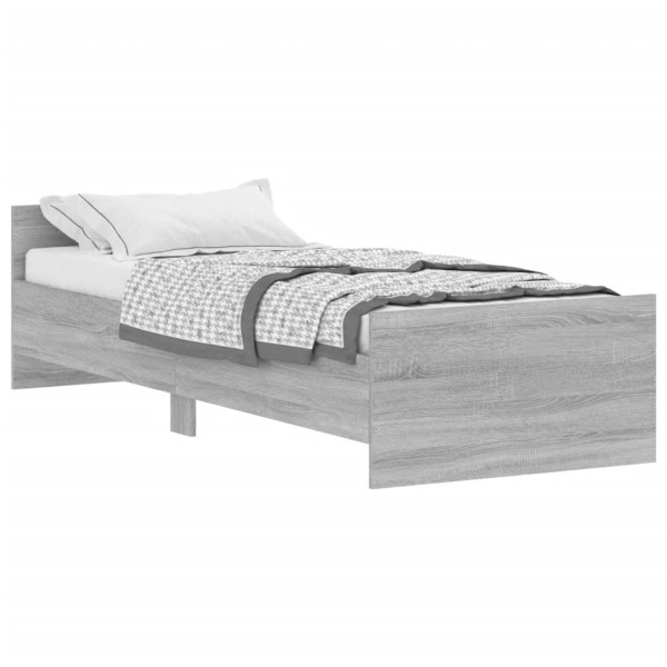 Rama łóżka szary dąb sonoma 75x190 materiał drewnopochodny 472798