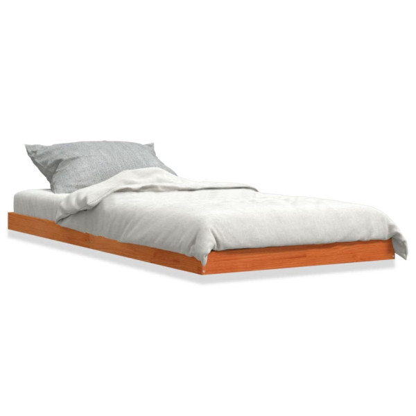 Rama łóżka woskowy brąz 90x200 cm lite drewno sosnowe 477488