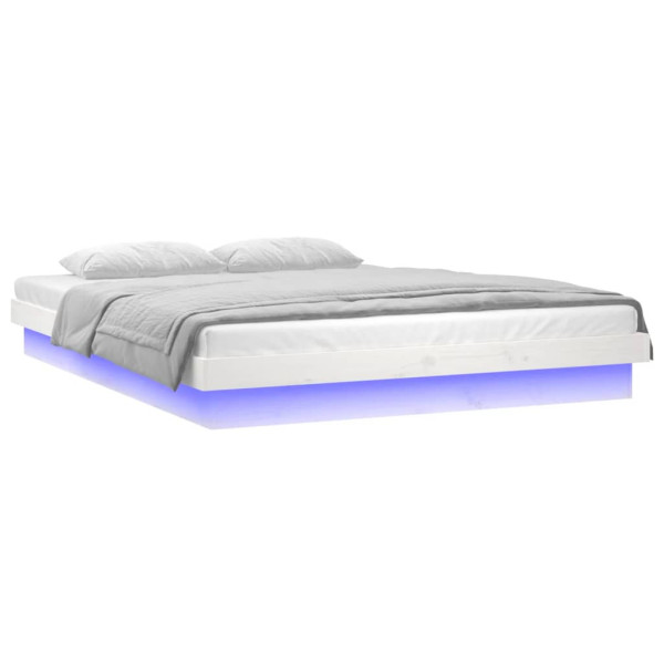 Rama łóżka z LED biała 180x200 cm Super King lite drewno 471847