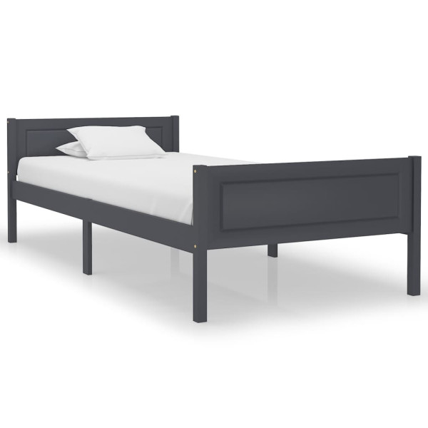 Rama łóżka z litego drewna sosnowego szara 100 x 200 cm 478842