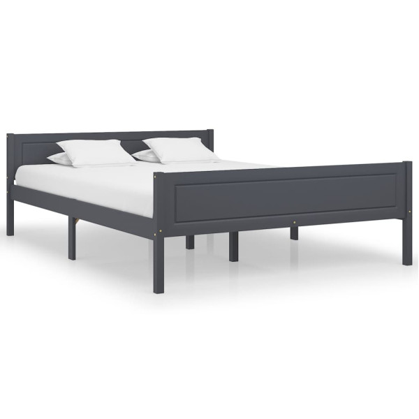 Rama łóżka z litego drewna sosnowego szara 140 x 200 cm 479081