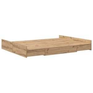 Rama łóżka z miejscem na przechowywanie z szufladą dąb artisan 827037