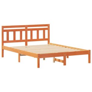Ramka łóżka Z zagłówkiem Brązowy Lite drewno sosnowe 831576