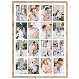 Ramka na 16 zdjęć 10×15 cm rama kolor dębowy foto galeria 50×70 cm FRAMAI® 996239