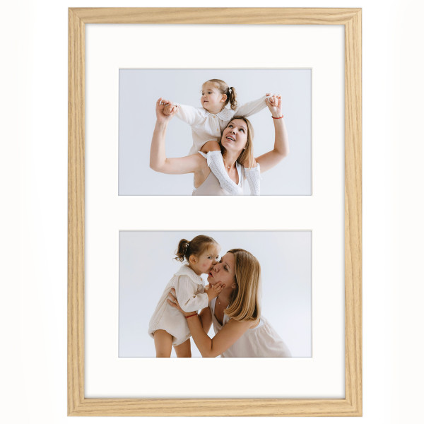 Ramka na 2 zdjęcia 10x15 cm foto galeria multirama dębowa 21x30 cm FRAMAI 897572