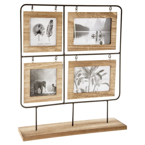 Ramka na 4 zdjęcia Nomade drewniana 42x36 cm stojąca ozdobna 930542