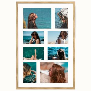 Ramka na 8 zdjęć 10×15 i 15×21 rama kolor dębowy foto galeria 40×60 FRAMAI® 994851