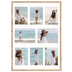 Ramka na 8 zdjęć 13×18 i 15×21 rama kolor dębowy foto galeria 50×70 FRAMAI® 994856