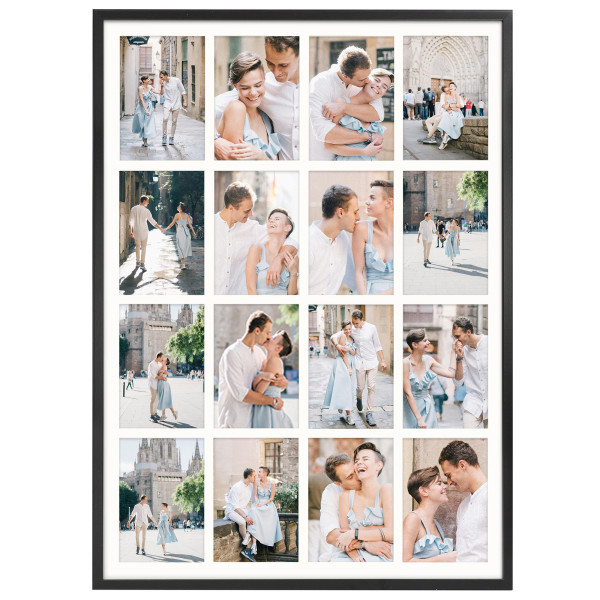 Ramka na zdjęcia 16 zdjęć 10x15 cm rama czarna foto galeria 50x70 FRAMAI® 996237