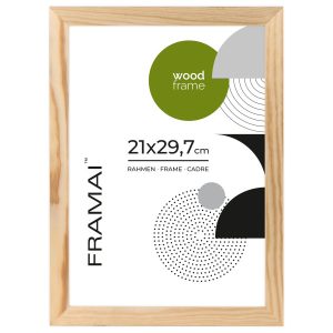 Ramka na zdjęcia 21×29,7 cm A4 z drewna surowego sosnowa ramka DIY FRAMAI® 970922