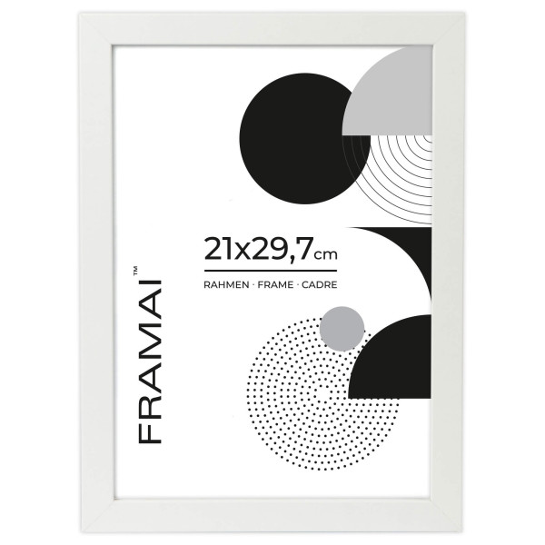 Ramka na zdjęcia 21x29,7 cm biała rama z plexi prostokątna FRAMAI® 853775