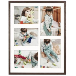 Ramka na zdjęcia 2x 15×21 3x 13×18 brązowa galeria na 5 zdjęć 40×50 FRAMAI 914924
